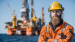 © Dzmitry - Portrait of an oil and gas worker at an offshore drilling site under clear skies