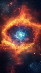 A cosmic nebula with bright colors and stars, perfect for illustrations about astronomy and the mysteries of the universe.