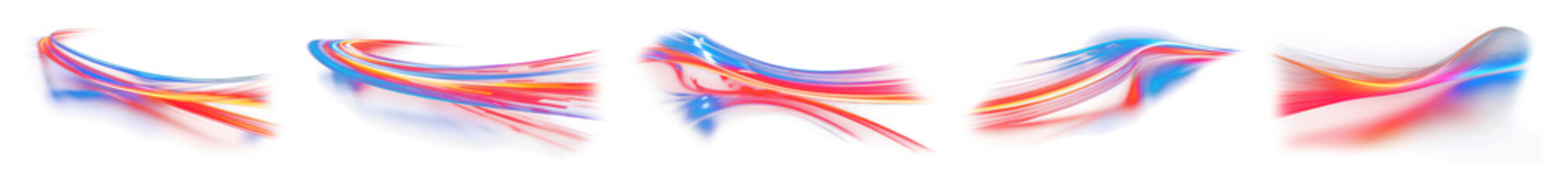 Wall Mural - PNG Vibrant abstract digital art, element set on transparent background