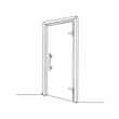 © Elena - Open door in minimalist one-line drawing style