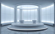© fanjianhua - Modern and clean interior space with circular platform and bright lighting