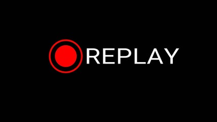 Replay sign icon A vibrant animated replay button glows for a live stream video player interface to instantly watch the content again
