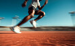 ©  Studio AB Images - Outdoors workout. Male athlete on a track field with blur motion effect.