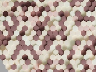 Wall Mural - Textured Hexagonal Pattern in Shades of Beige and Brown