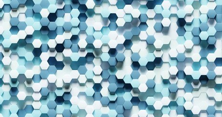 Wall Mural - Blue and White Hexagonal Pattern Provides a Modern Digital Design