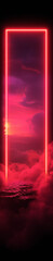Poster - an abstract background with brightly colored neon frame.