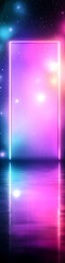 Wall Mural - An abstract background with brightly colored neon frame. 
