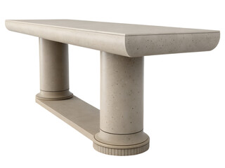 Stone console table isolated on transparent background