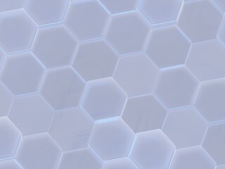 Wall Mural - Hexagonal Tiles With Blue Accents Create a Modern Design