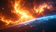 © Aminwg9 - Fiery cosmic scene with planet