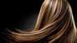 © Bella - A close-up of healthy, well-groomed hair with a highlighting effect. The strands are styled in smooth waves, showing off their shine and volume
