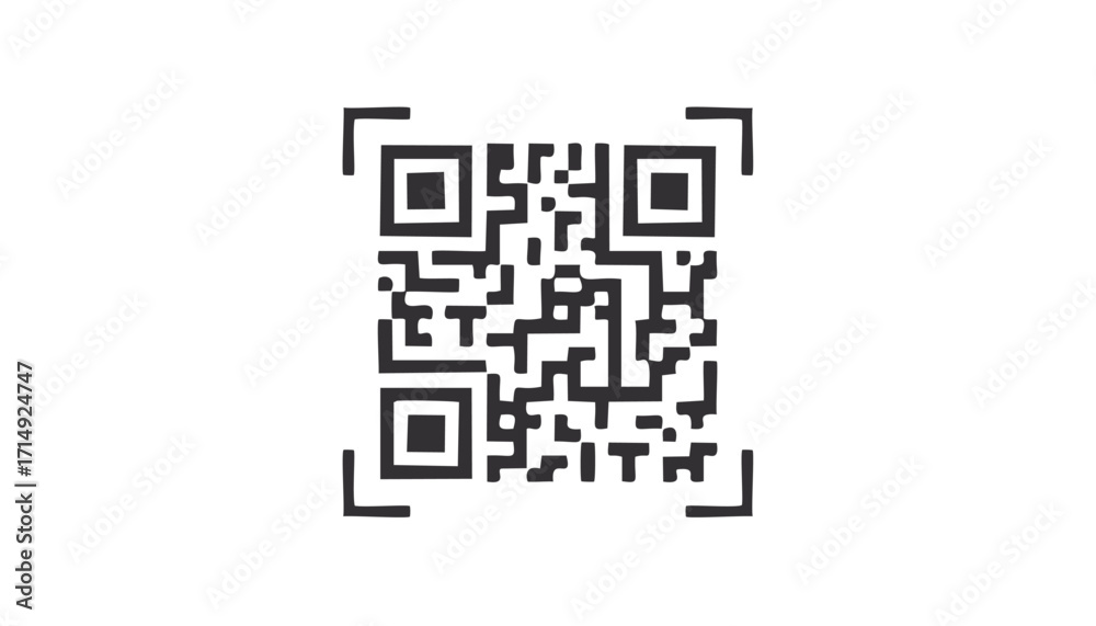 Black and white QR code symbol QR code barcode Stock Vector | Adobe Stock