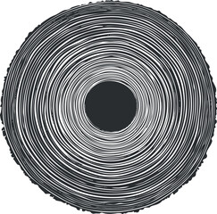 Wall Mural - Abstract circular design featuring concentric lines creating a visually striking pattern.
