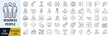 © Vectorsection - Business and office people, HR management – thin line icon set. Outline vector collection. Minimal web illustration.