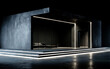 © fanjianhua - Modern minimalist concrete building with sleek lighting design
