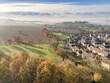 © Ian Luck - A drone view of a contemporary housing estate with fields and countryside
