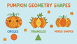 © VisualPro - Educational illustration of pumpkins formed by geometric shapes circles triangles and mixed