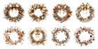 © Rawpixel.com - PNG Elegant autumn wreath collection, element set on transparent background
