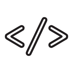 Vector art of angle bracket icon a simple and modern design representing coding, programming, and web development ideal for websites, apps, and educational materials related to software and technology