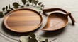 © Nusrat - Wooden Serving Dishes with Eucalyptus: Organic Elegance in Minimal Styling