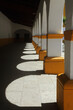 Ciudad Rodrigo, Salamanca District, Extremadura, Castilla y Leon, Spain. White washed arches and shadows. Selective shallow focus for effect.