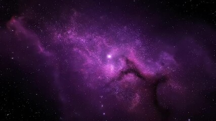 Wall Mural - Seamlessly looping video of shimmering purple nebula dust expanding and contracting in an abstract, cosmic flow expanding, subtle, spiritual