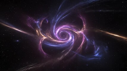 Wall Mural - Seamlessly looping video of swirling light-infused abstract cosmic patterns with bright, ethereal streaks slow, abstract, flowing
