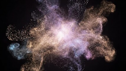Wall Mural - seamlessly looping video of shimmering light particles expanding and diffusing like a magical cloud 