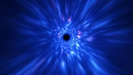 Wall Mural - seamlessly looping video portraying an abstract light tunnel rapidly expanding and drawing the viewe