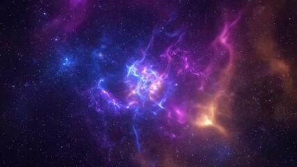Wall Mural - Seamlessly looping video showcasing a vibrant cosmic energy field, an abstract galaxy light background with bright, swirling colors background, shimmer, seamlessly looping