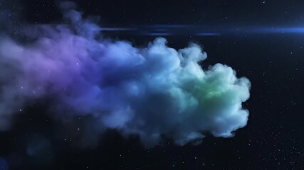 Wall Mural - seamlessly looping video showing an abstract cosmic dust cloud slowly drifting with distant, subtle 