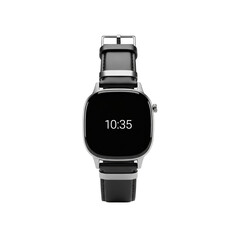 Modern Smartwatch Displaying Time on Black Background wearable technology isolated on a transparent background
