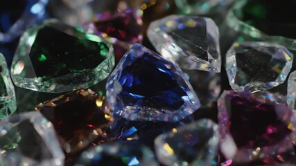Wall Mural - shattered rainbow crystal glass fragments shimmering with vibrant flares in a seamlessly looping abs