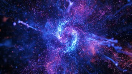 Wall Mural - seamlessly looping video showcasing an abstract energy explosion of vibrant colors expanding rapidly