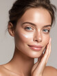 © AI PP - Beautiful skin woman face, healthy beauty skincare and cosmetics for adverstising. Generative Ai.