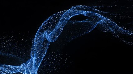 Wall Mural - Sparkling Blue and White Particles Forming Wispy Light Trails Seamlessly Looping seamlessly looping, cold, peaceful
