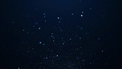 Wall Mural - subtle glittering particles rising slowly on a dark blue background, seamlessly looping animation st