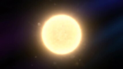 Wall Mural - subtle light particles coalesce and pulse into a gentle, warm yellow flare, expanding slowly in a se