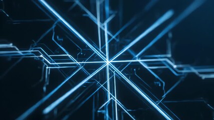 Wall Mural - thin, sharp light beams meticulously tracing precise paths, forming a clean, seamlessly looping abst