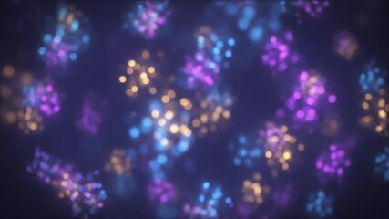 Wall Mural - twinkling, colorful abstract light clusters shimmering and blurring, creating a seamlessly looping f
