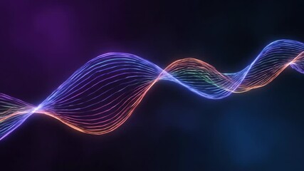 Wall Mural - undulating waves of colorful glowing lines ripple and flow in a seamlessly looping abstract motion g