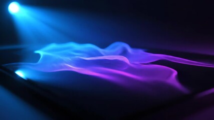 Wall Mural - vibrant abstract spotlight highlighting flowing gradient waves across a futuristic surface in a seam