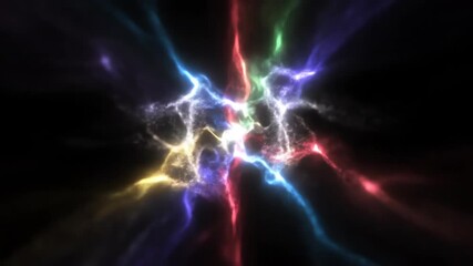 Wall Mural - vibrant abstract light rays expanding and contracting in a rhythmic, seamlessly looping pattern, ide