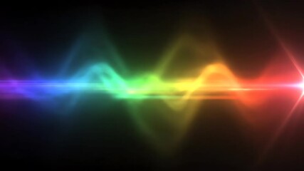 Wall Mural - vibrant horizontal light flares with shifting spectral colors, creating a smooth, seamlessly looping