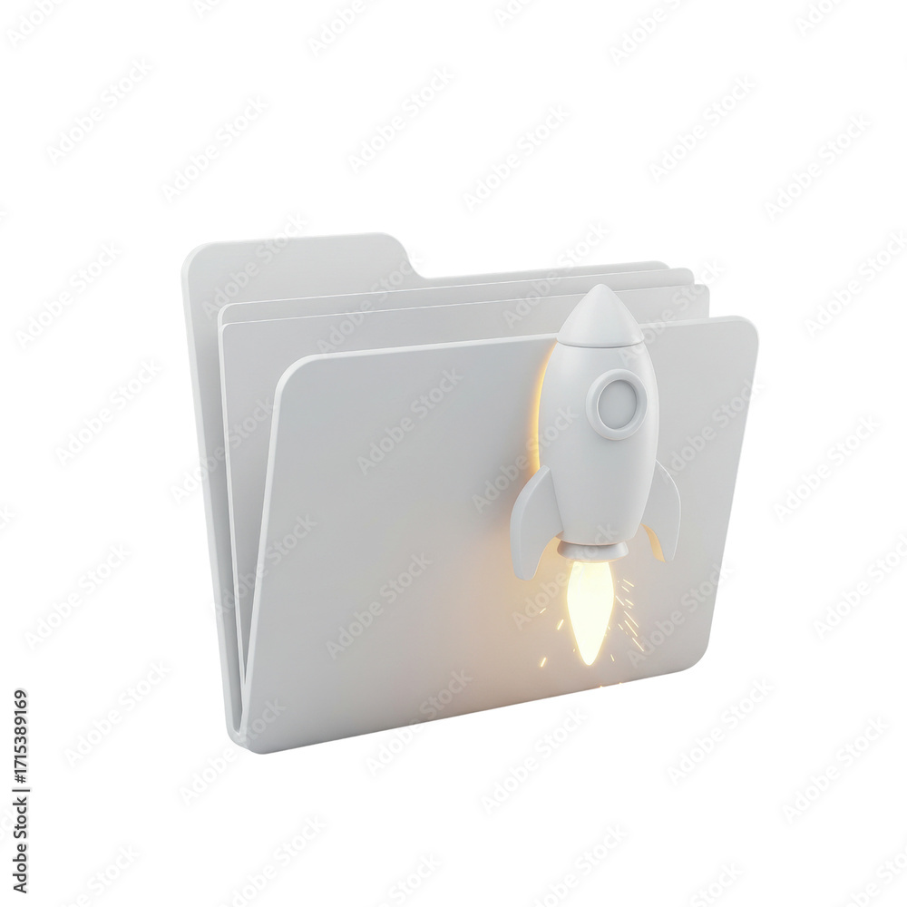 Data folder launch with rocket isolated PNG with Transparent Background ...