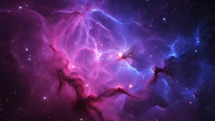 Wall Mural - Vibrant seamlessly looping video of swirling nebula gas streams in a cosmic blend of pink, purple, and blue website, loopinganimation, mystery