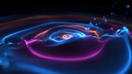 Wall Mural - vibrant, colorful light shockwaves radiate and blend in a dynamic, seamlessly looping abstract anima