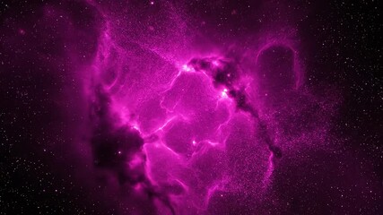 Wall Mural - Vivid magenta glowing dust swirls intricately, forming a complex and vibrant seamlessly looping abstract cosmic nebula loop, seamlessly looping, power
