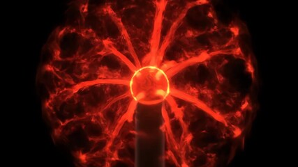 Wall Mural - volumetric red and orange starburst plasma bursting outwards in a fiery seamless loop seamless loop,