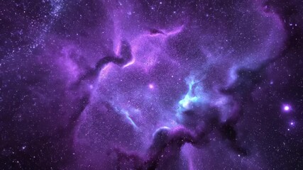 Wall Mural - Abstract nebula of swirling violet and cyan cosmic dust particles, forming a seamlessly looping sci-fi backdrop energy, seamlessly looping, vibrant